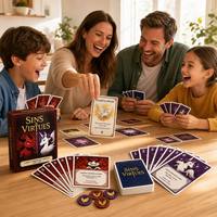 Jeu de cartes à collectionner SINS & VIRTUES Booster Pack avec illustrations personnalisées, en papier, portable et écologique pour collection d'anime