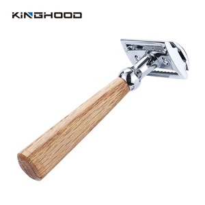 Hoja de doble cara de acero inoxidable Mango de bambú Hoja de seguridad manual Maquinilla de afeitar - Product Image 2