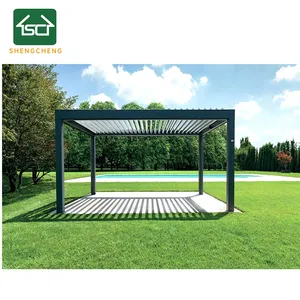 Buiten Lamellen Pergola Zonnescherm Aluminium Pergola Regendicht Prieel Met Verstelbaar Dak Voor Buitenterras Tuin