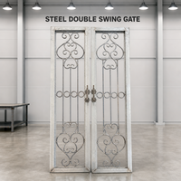 Portail double battant en acier antivol, moderne et durable, ouverture manuelle, pour entrée principale sécurisée de villa, couleur personnalisée USA