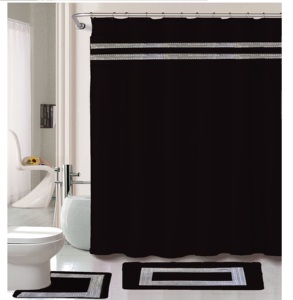 Ensemble <span class=keywords><strong>de</strong></span> <span class=keywords><strong>tapis</strong></span> <span class=keywords><strong>de</strong></span> <span class=keywords><strong>bain</strong></span> 15 pièces, bordé <span class=keywords><strong>de</strong></span> paillettes, ensemble <span class=keywords><strong>de</strong></span> <span class=keywords><strong>salle</strong></span> <span class=keywords><strong>de</strong></span> <span class=keywords><strong>bain</strong></span> en tissu, rideau <span class=keywords><strong>de</strong></span> douche, <span class=keywords><strong>tapis</strong></span> et ensemble <span class=keywords><strong>de</strong></span> contour avec crochets en métal - Product Image 2