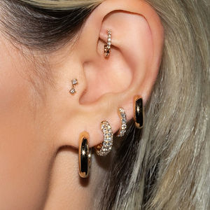 NEW Brass pave zircon Stud <b>Earrings</b> for Women Engagement Party Wedding Gift 18K Gold & Rhodium Plated - Product Image 1