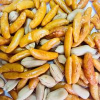 Galletas de Arroz Japonesas Fritas Saladas con Forma de Semilla de Caqui y Cacahuetes, Snack Saludable en Bolsa