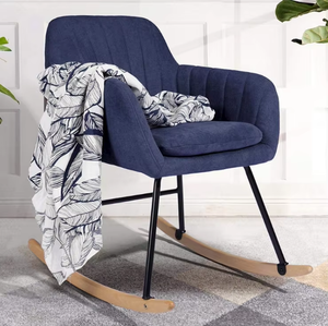 <span class=keywords><strong>Poltrona</strong></span> a <span class=keywords><strong>Dondolo</strong></span> Moderna e Confortevole in Velluto, Sedia Imbottita con Braccioli <span class=keywords><strong>per</strong></span> Casa, Camera da Letto, Hotel, Soggiorno - Product Image 5