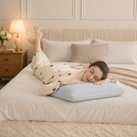 Oreiller cervical orthopédique en mousse à mémoire de forme tissée ventilée avec couche de gel rafraîchissant et housse amovible anti-bactérienne