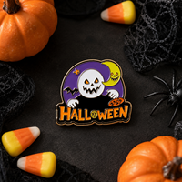Broche en émail dur à thème Halloween, motif fantôme, citrouille, lune, pour la mode, la décoration de sac à dos et comme épingle de revers