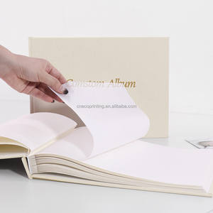 Couverture en tissu de lin ivoire avec logo de taille personnalisée <span class=keywords><strong>album</strong></span> photo de mariage <span class=keywords><strong>album</strong></span> livre avec <span class=keywords><strong>pages</strong></span> vierges - Product Image 3