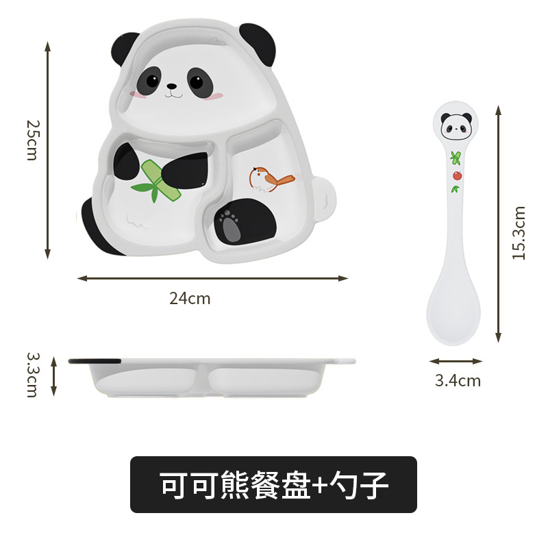 Panda plate + spoon
