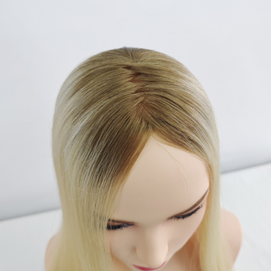 Venta al por mayor de topper de encaje de malla de 14 y 16 pulgadas con cabello humano virgen europeo de cutícula alineada para mujeres blancas, en stock. - Product Image 3