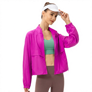 Chaqueta de Yoga Casual Larga y Holgada para Mujer, de Alta Calidad, para Primavera, para Correr, Resistente al Viento, con Cierre y Cuello Alto, Transpirable, de Lana - Product Image 4