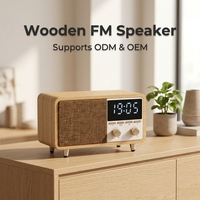 Haut-parleur multifonction 5.3 avec écran V5.3, lecture de carte TF, lecteur MP3, réveil, contrôle par application, boîtier en bois
