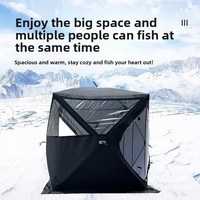 Tente de pêche sur glace isolée pour l'hiver, double couche, épaisse, ouverture rapide automatique, 3-4 personnes, imperméable, en promotion