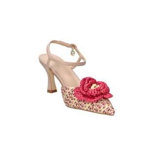 Sandalias de Tacón Donna con Tira Trasera, Beige Fucsia, 7.5 cm, Talla 38, Zapatos de Mujer - Product Image 4