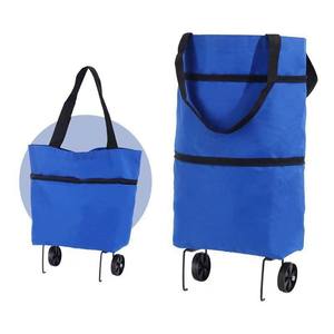 Carrito de compras portátil con ruedas, bolsa grande vertical, impermeable, plegable, para compras en el supermercado - Product Image 4