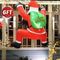 Decoraciones Navideñas para Exteriores, Globo Inflable con Luz LED, Modelo para Fiestas, de Poliéster