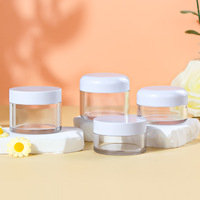 Contenants cosmétiques de luxe blancs plats vides pour cire capillaire, crème corporelle, crème pour les yeux, lotion, 30 ml, 50 ml, pot en plastique PET transparent