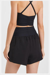 Pantalones cortos deportivos informales transpirables con cordón para mujer de cintura alta con estilo personalizado para gimnasio y uso diario - Product Image 5