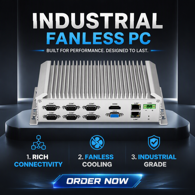 Fanless Mini Box PC Intel I5-6200U Industrial Embedded Computer 2LAN 10COM Wide Temp CE RoHS IPC for Automation Edge