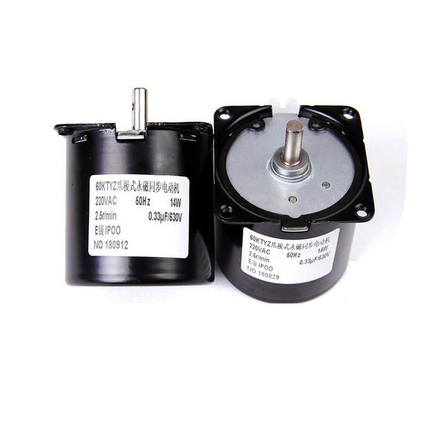 Custom Processed 60KTYZ Synchronous Reduction Motor AC Motor for Rotating Light Box Permanent Magnet Mini Motor
