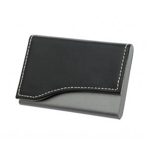Porte-billets en métal noir PU bruni, style professionnel tendance, pour cartes de crédit, cartes de visite, bureau, personnalisable - Product Image 1