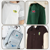 Oceaandierenthema Opstrijkbare Borduurpatches, Designer Strijkijzer Op Patches Kleding Patches Borduurwerk Cartoon Patch Suitabler