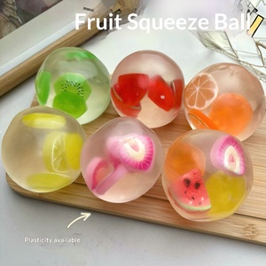 Pelota Blanda y Crujiente de Aceite de Coco con Forma de Fruta, Juguete Sensorial de Compresión de Ascenso Lento para Aliviar el Estrés de las Manos y la Ansiedad - Product Image 3