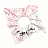 Scrunchies carrés personnalisés pour festivals de musique, concerts, événements, accessoires capillaires, cadeaux pour clubs sportifs, scrunchies de marque
