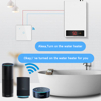 Wifi Smart Chauffe-Eau Chaudière Interrupteur Écran Tactile App Contrôle Tuya Télécommande 40a 20a Eu Uk Standard Pour Travail Google Home