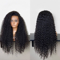 Perruque de cheveux humains 100% vierges bruts birmans à cuticules alignées, bouclés, avec dentelle frontale HD, longue, à ondulations profondes et bouclées