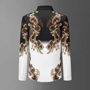 <span class=keywords><strong>Chemise</strong></span> décontractée pour homme de haute qualité, vintage et élégante, avec motif floral en strass, anti-froissement, respirante, <span class=keywords><strong>sans</strong></span> repassage, durable - Product Image 2