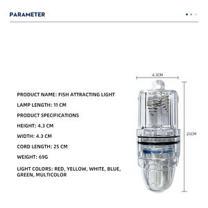 Lampe <span class=keywords><strong>de</strong></span> pêche LED submersible 4,3 pouces, étanche, super lumineuse, pour attirer les poissons, avec clip pour poisson-sabre et poisson-tilefish - Product Image 5