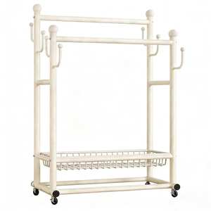 <span class=keywords><strong>Porte</strong></span>-vêtements autoportant en acier blanc crème, <span class=keywords><strong>grande</strong></span> capacité, pour chambre à coucher, intérieur, balcon, séchoir sur pied - Product Image 3