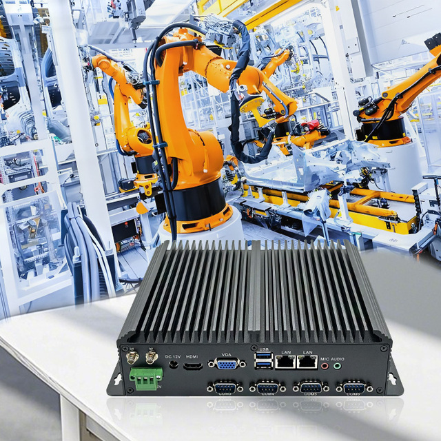 YCT New Fanless Embedded Industrial PC Intel Core I3/I5/I7 16GB RAM Dual Networking Six Serial Ports Box Design SSD 64GB-1TB OS