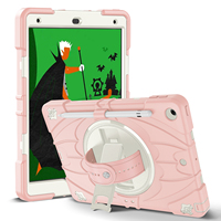 Étui robuste pour tablette avec cadre texturé en silicone et poignée antidérapante, housse de protection pour iPad 10.2 2019/2020/2021 pour le divertissement à domicile