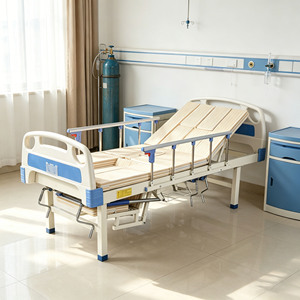 Cama Manual Multifuncional Semicurva para el Hogar, con Altura Ajustable, Barandillas Antideslizantes y Base con Colchón Grueso para el <span class=keywords><strong>Cuidado</strong></span> <span class=keywords><strong>de</strong></span> Personas <span class=keywords><strong>Mayores</strong></span> - Product Image 4