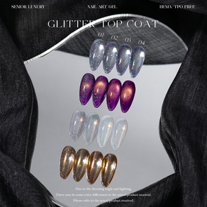 JTING Long Lasting <b>Glitter</b> Top Coat Gel Polish 4colors Work With Any Base Color Gel High Shine Sparkle Finish TPO/Hema Free OEM - Product Image 4