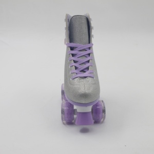 Chaussures à roulettes professionnelles grises en PU avec roues lumineuses, <span class=keywords><strong>châssis</strong></span> PP clignotant, étanches, roulements ABEC-7, réglables <span class=keywords><strong>pour</strong></span> usage extérieur - Product Image 3