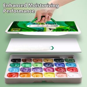 Ensemble de 24 pigments de gouache en gelée de couleurs Maries pour débutants et étudiants en art à partir de 6 ans Ensemble de peinture acrylique Boîte en toile aquarelle - Product Image 2