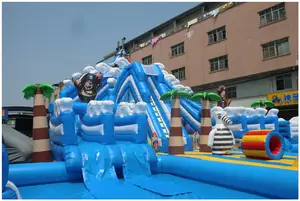 Inflatable Pirate Giant Water Slide With Pool Water Slide For Kids And Adults