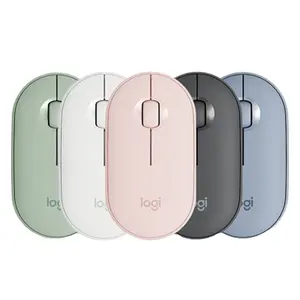 Logitech-ratón inalámbrico Pebble M350, Original, Mini y delgado, 1000DPI, 100g, seguimiento óptico de alta precisión, unificación colorida