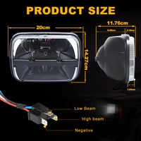 Systèmes d'éclairage automobile 40W 5X7 pouces phare carré Led phare rectangulaire pour Jeep Cherokee Xj accessoires