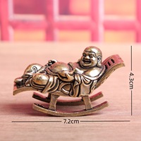 1 pièce Ornement Bouddha Maitreya en laiton, Décoration créative pour la maison et le bureau, Xiaoyao Maitreya Bouddha, Petites créations artisanales en bronze