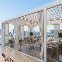 Pergola en aluminium robuste résistante au vent avec toit à lames orientables imperméable pour jardin, pavillon, terrasse