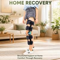 Attelle de genou articulée de 20 pouces pour post-opératoire, avec support de ROM, cadran de blocage réglable pour flexion et extension, stabilisateur orthopédique à 4 sangles