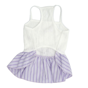 Vestido de princesa transpirable OEM para perros, top de malla tejida con falda a rayas y lazos morados para cachorros de Bichón y <span class=keywords><strong>Shih</strong></span> <span class=keywords><strong>Tzu</strong></span> - Product Image 4