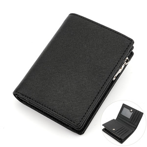 New Business Real Leather Multi Card <b>Small</b> Folding Card Holder Bifold <b>Wallet</b> With Zipper - Product Image 6