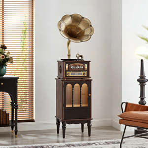 Hot Sale Multifunctional Retro Turntable <b>Record</b> Player All In One Wireless BT <b>Record</b> Player <b>Cabinet</b> FM Radio Built-in Battery - Product Image 2