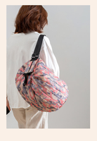 Sac de courses pliable personnalisé avec logo, sac de rangement réutilisable, sac à bandoulière décontracté, sac de voyage léger, sac de shopping en nylon avec sangle