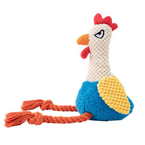 Simpatico peluche eco-friendly Push-pull morbido morso resistente a forma di gallo animale cigolante cane da masticare giocattoli - Product Image 4