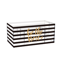 Organisateur de comptoir empilable et ensemble de rangement multifonctionnel avec diviseur amovible motif ligne noire
